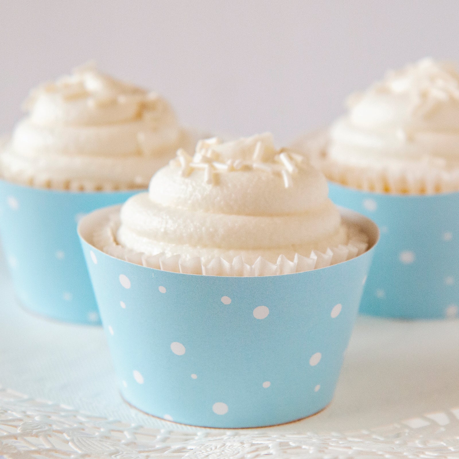 Light Blue Snow Cupcake Wrappers