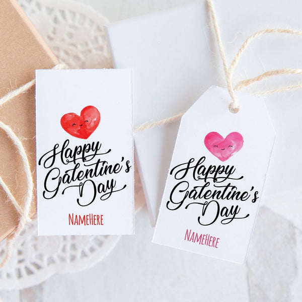 Galentine's Gift Tags - Watercolor Heart