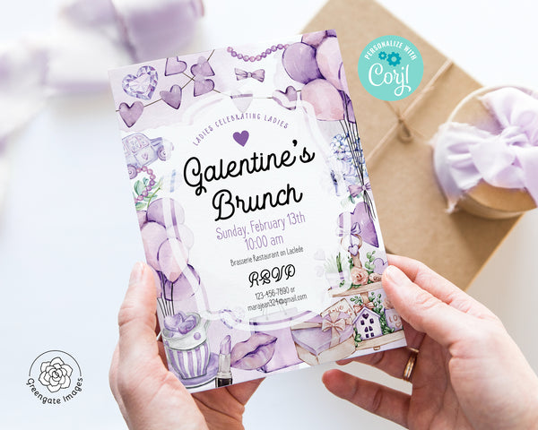 Galentine's Day Invitation - Lovely in Lavender