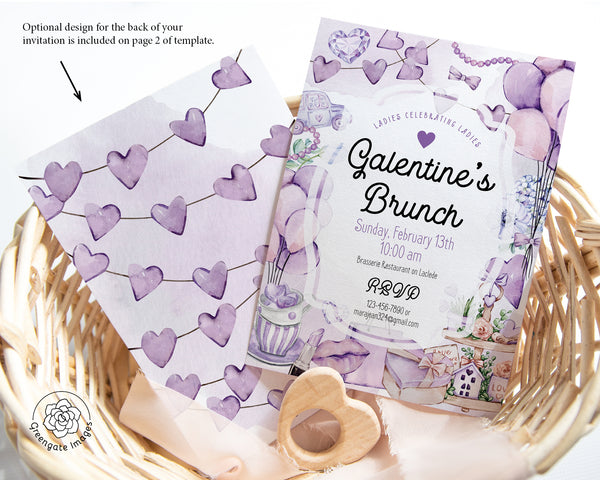 Galentine's Day Invitation - Lovely in Lavender