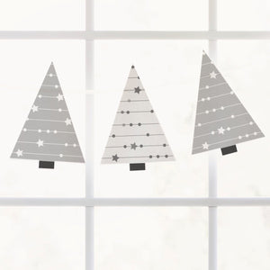 Christmas Tree Garland - Gray With Stars