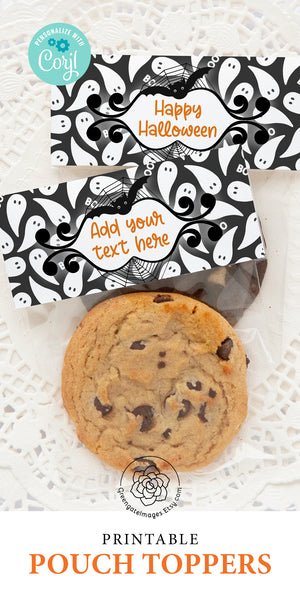 Ghost Halloween Cookie Pouch Topper - Greengate Images