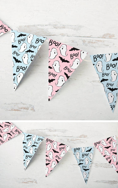 Pink and Blue Ghost Bunting Set