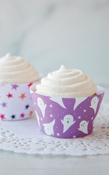 Ghosts and Stars Halloween Cupcake Wrappers