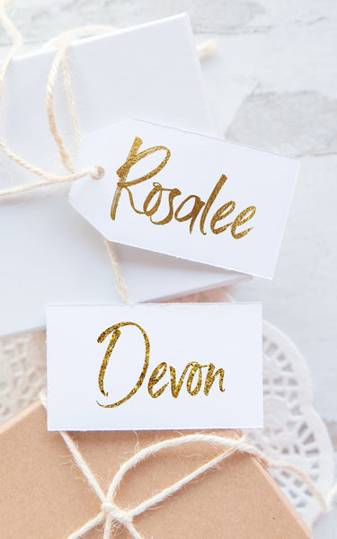 Gold Name Gift Tags