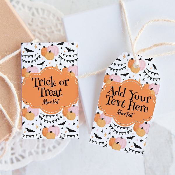 Peach/Pink Pumpkins Halloween Gift Tags