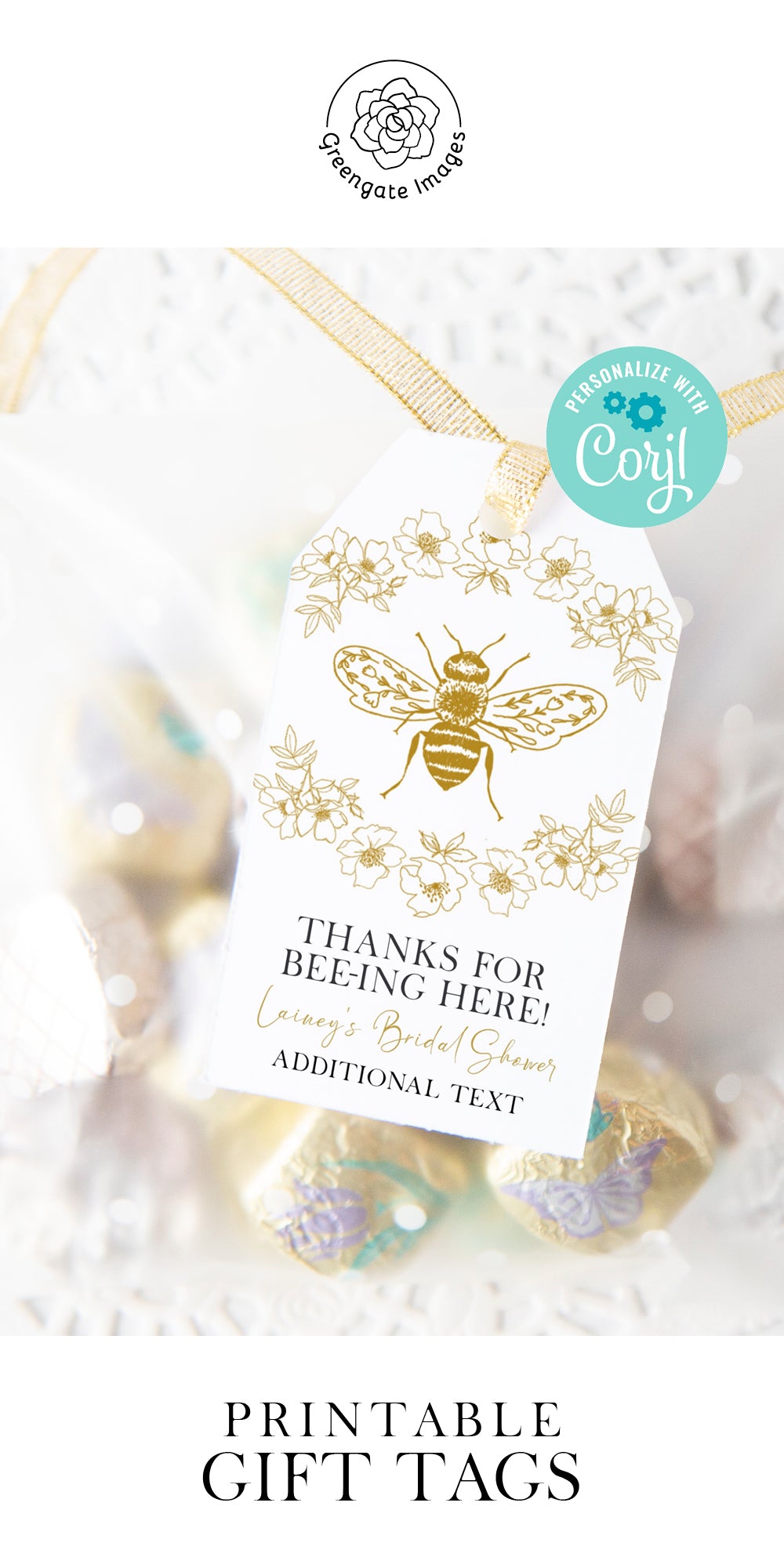 Bee Gift Tag – Greengate Images for Free Printable Bee Gift Tags