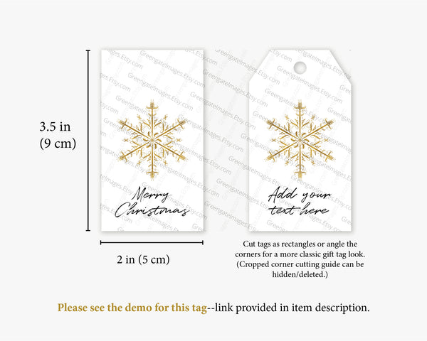 Gold Snowflake Gift Tags