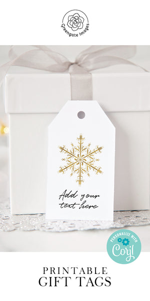 Gold Snowflake Gift Tags