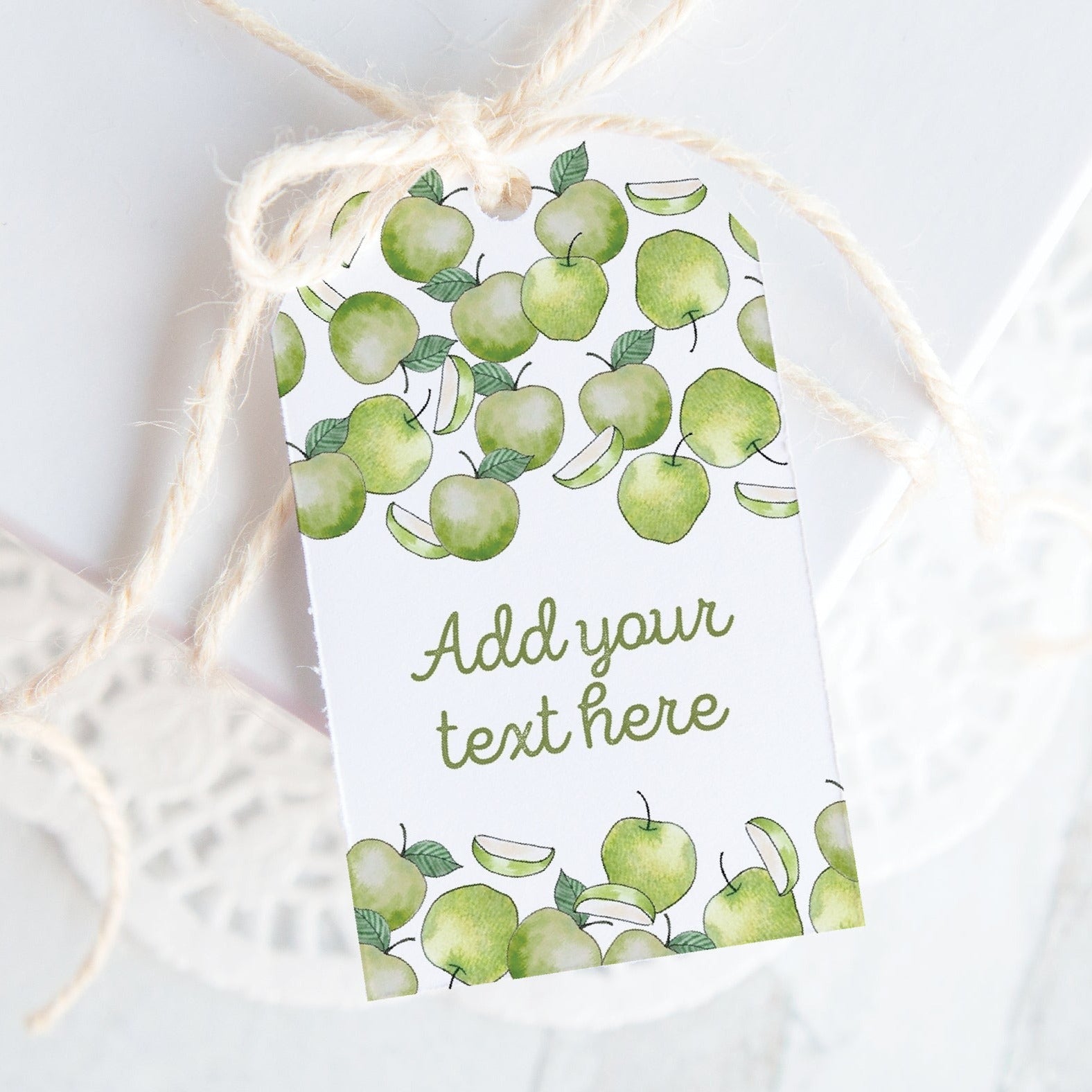 Green Apple Gift Tag