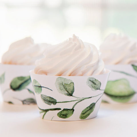 Cupcake Wrapper - Wedding Greenery