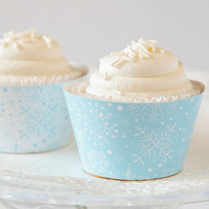 Light Blue Snowflake Cupcake Wrappers