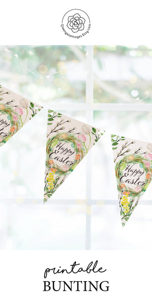 Easter Bunting - Happy Easter Botanical