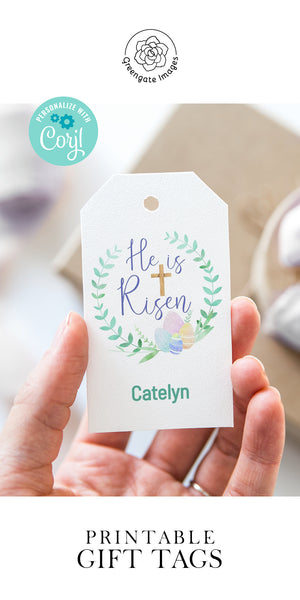 He is Risen Easter Gift Tags