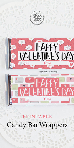 Valentine Candy Bar Wrapper Duo - Speech Bubbles and Envelopes