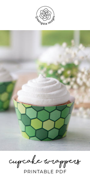Green Hexagon Cupcake Wrapper