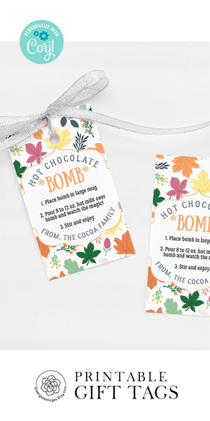 Fall Leaves Hot Chocolate Bomb Tag