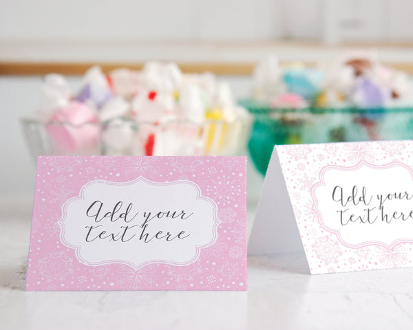 Snowflake Place Cards Duo - Pink