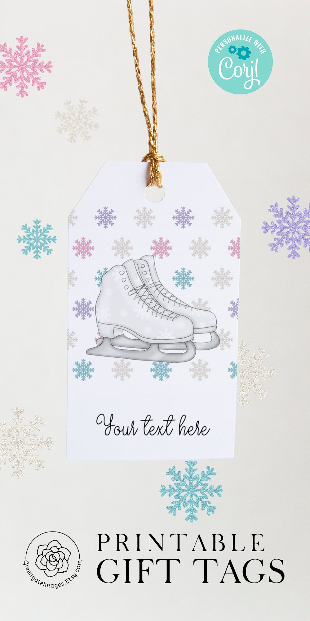 Ice Skate Gift Tag – Greengate Images ice-skate-gift-tag-greengate-images