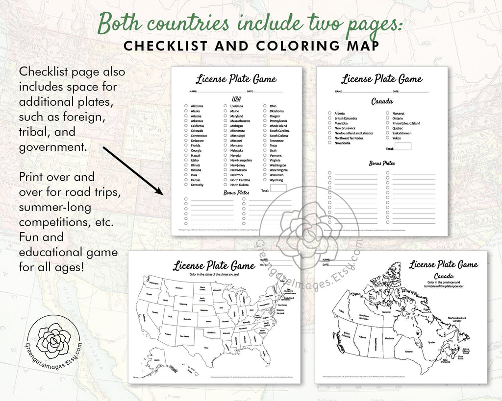 License Plate Game - US & Canada – Greengate Images license-plate-game-us-canada-greengate-images