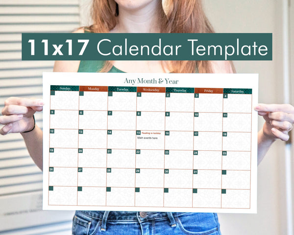 Editable 11x17 Calendar Template 