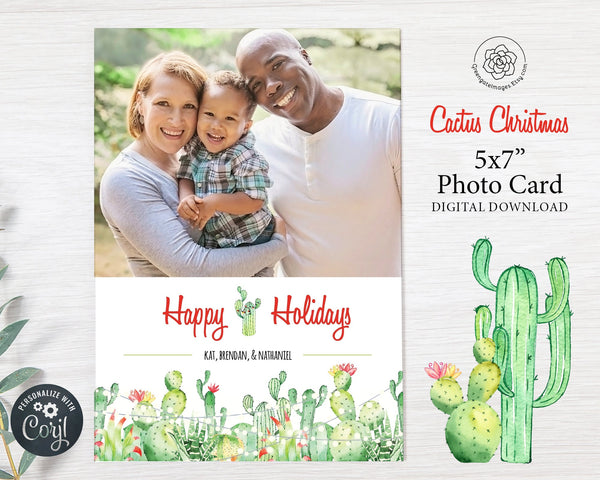 Cactus Christmas Photo Card