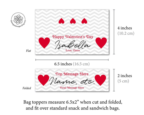 Valentine's Day Bag Toppers - Printable Digital Download by Greengate Images