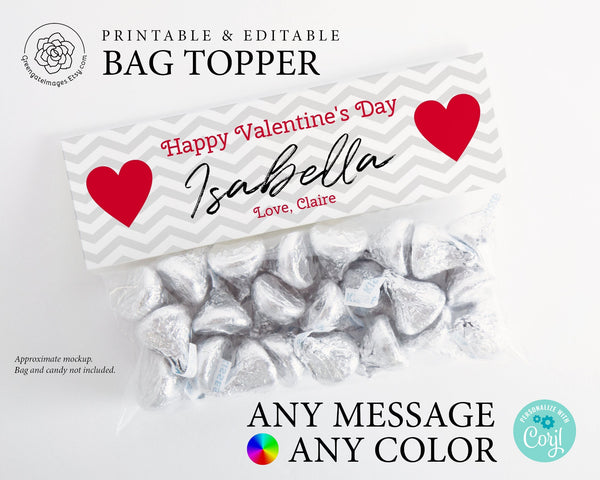 Valentine's Day Bag Toppers - Printable Digital Download by Greengate Images