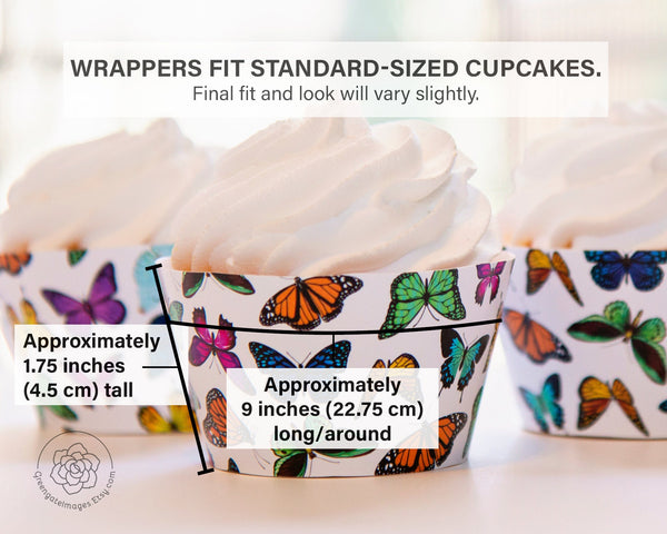 Butterfly Cupcake Wrappers - Colorful