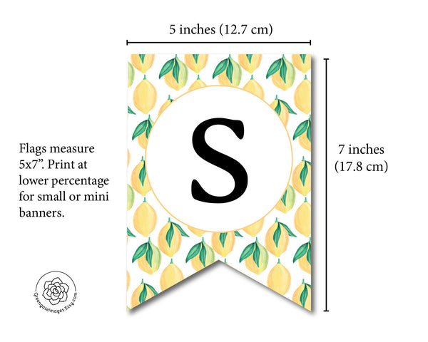 Lemon Message Banner - Printable Digital Download by Greengate Images