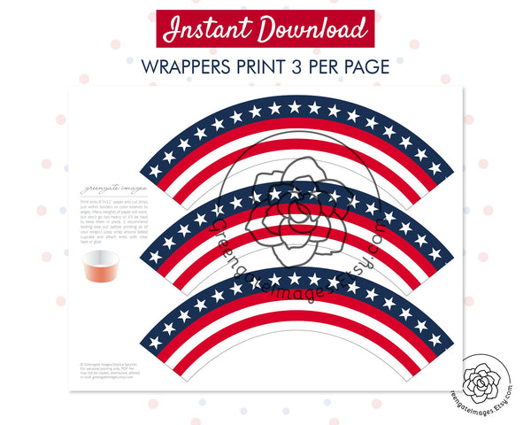 Patriotic Cupcake Wrappers 