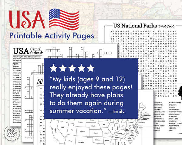 USA Activity Printables Pack