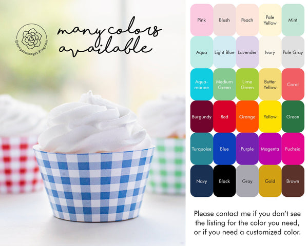 Gingham Cupcake Wrappers - Printable Digital Download by Greengate Images