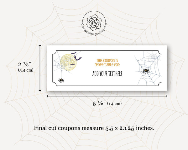 Halloween Coupon Template: Printable coupon book, editable coupons, diy tickets, candy alternative, treat coupons, love coupons, edit Corjl