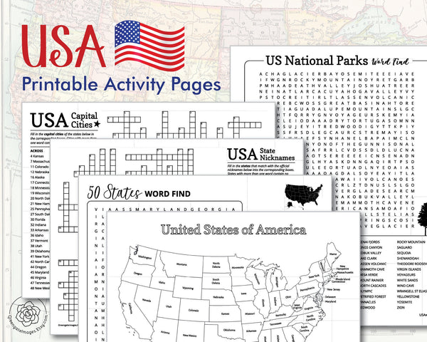 USA Activity Printables Pack