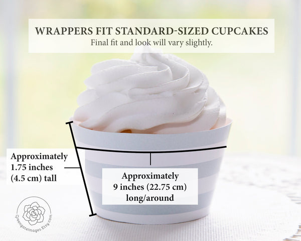 Light Gray Cupcake Wrapper - Printable Digital Download by Greengate Images