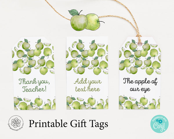 Green Apple Gift Tag 