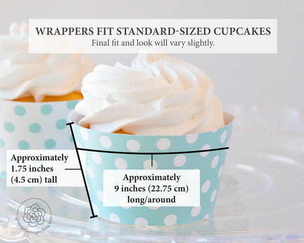 Aqua Polka Dot Cupcake Wrappers