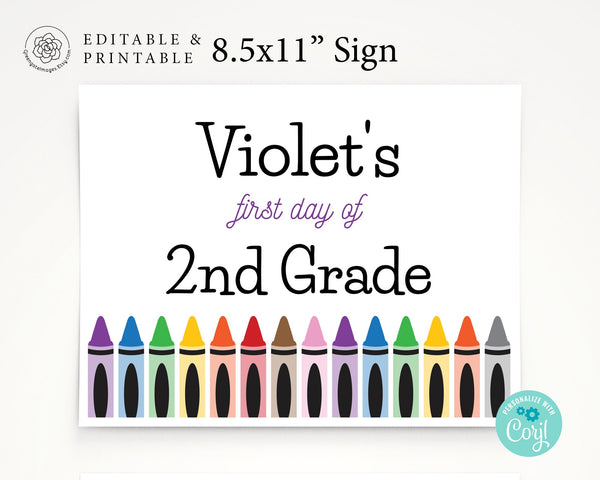 First Day of School Sign Template 