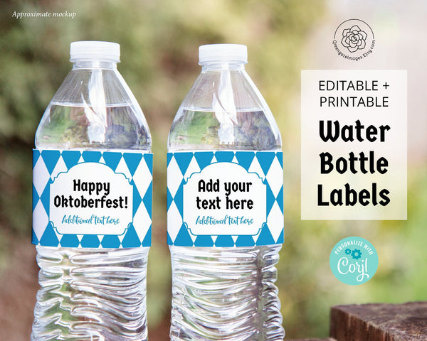 Oktoberfest Water Bottle Label 