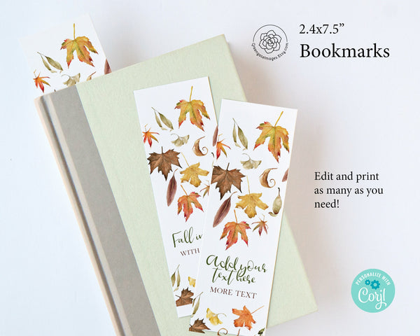 Printable Fall Bookmark 