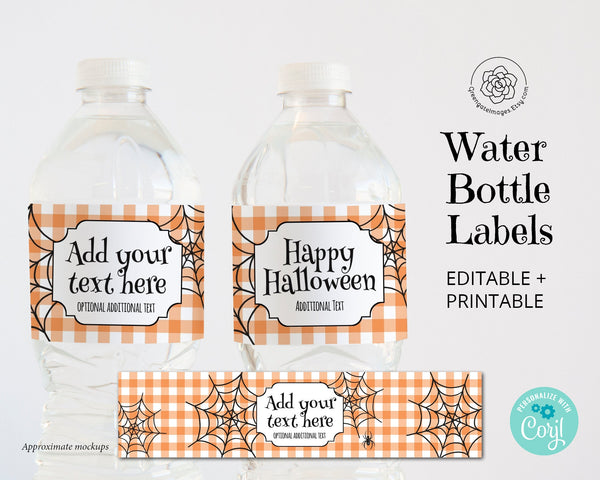Halloween Water Bottle Label 
