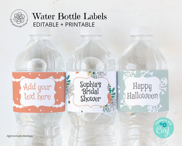 Halloween Water Bottle Label 