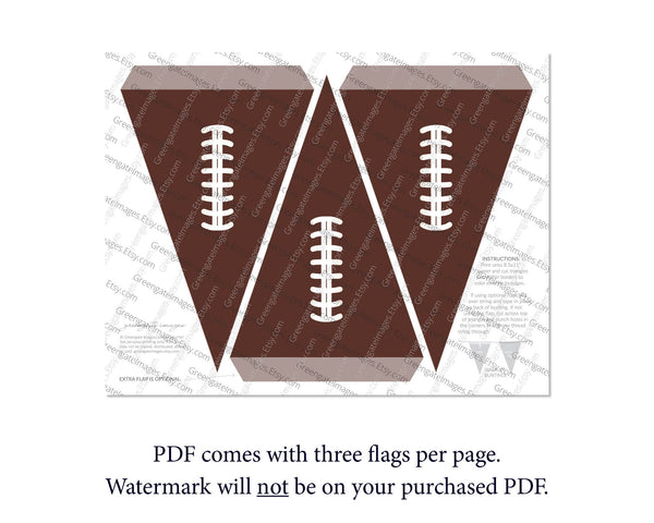 Football Bunting - Printable Digital Download by Greengate Images