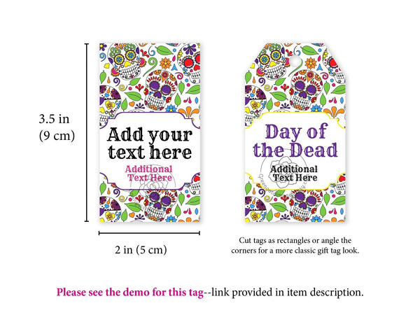 Día de los Muertos Gift Tag 