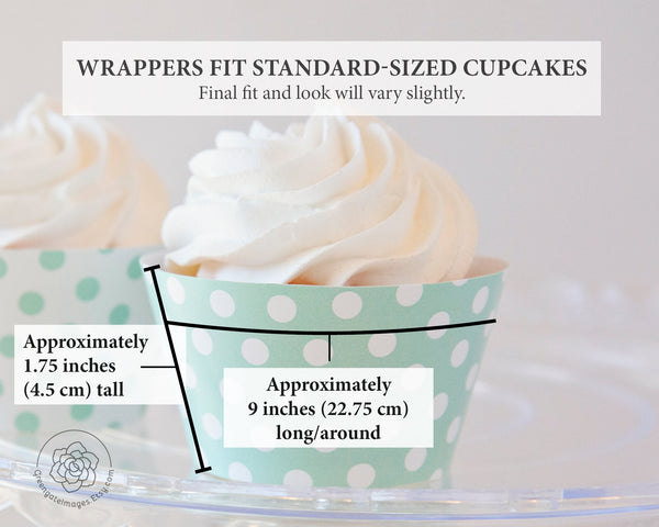 Mint Green Polka Dot Cupcake Wrappers - Printable Digital Download by Greengate Images