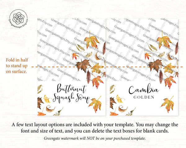 Fall Leaf Place Card 