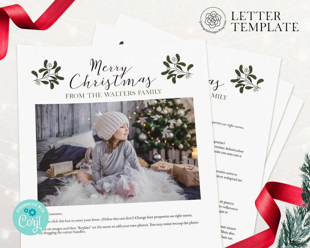 Christmas Letter Template - Mistletoe – Greengate Images christmas-letter-template-mistletoe-greengate-images