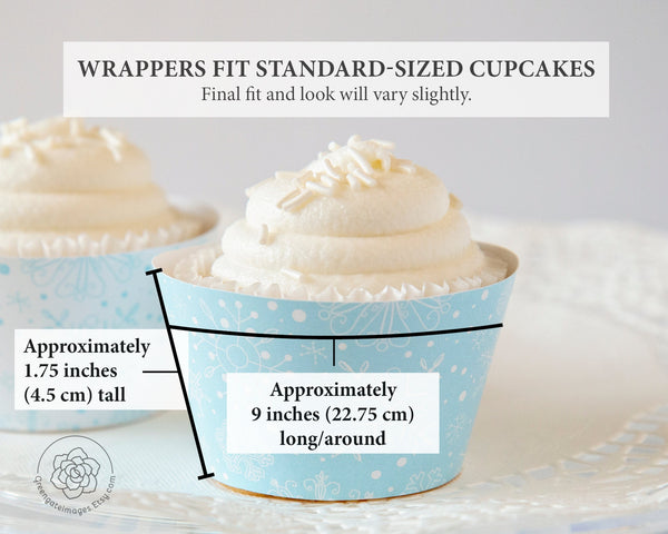 Light Blue Snowflake Cupcake Wrappers 