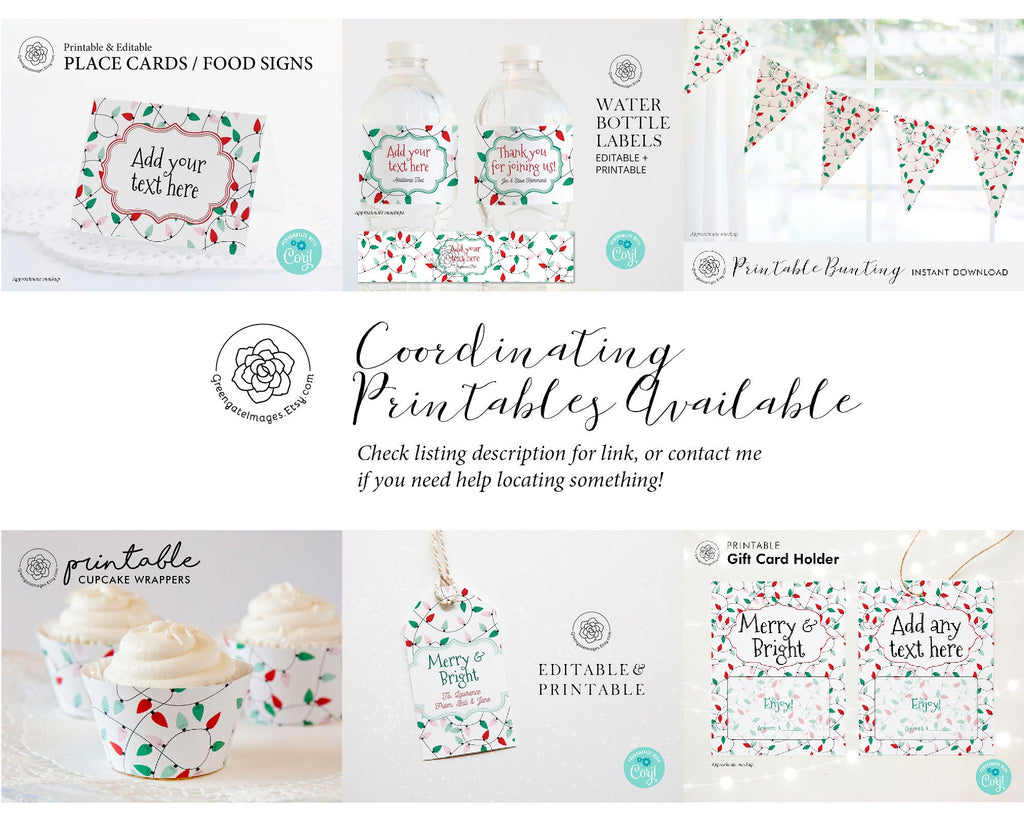 String Lights Christmas Water Bottle Label – Greengate Images string-lights-christmas-water-bottle-label-greengate-images